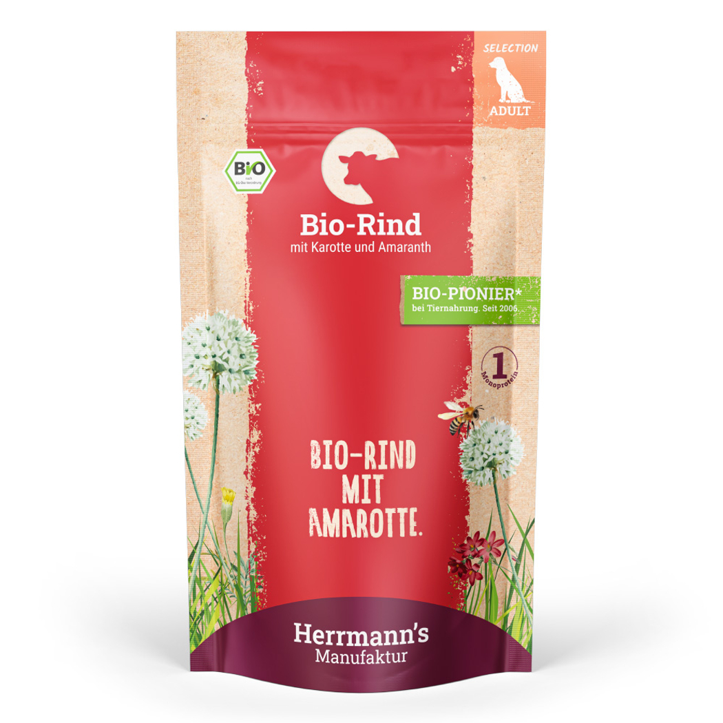 G Hussian Rind Herrmann's Bio Rind mit Karotten und Amaranth Selection Adult ...